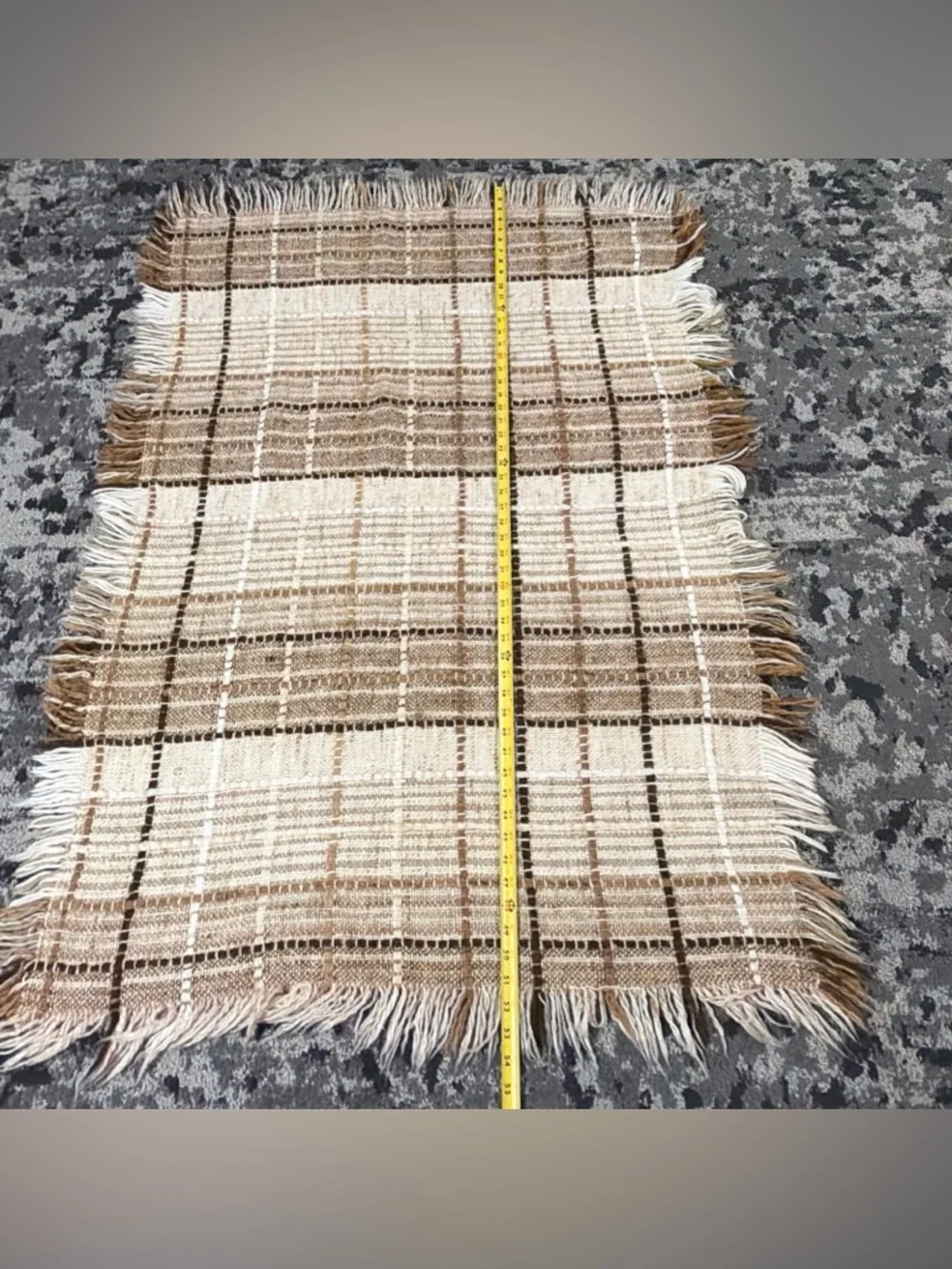 Vtg Tapestries Ireland By Helena Ruuth Woven Wool Fringe‎ Throw Blanket 54x36”
